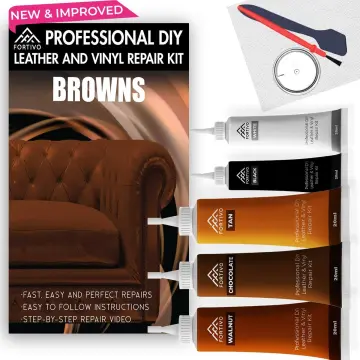 Fortivo Leather Repair Kits for Couches Brown- Vinyl Repair Kit, Leather Repair Kit