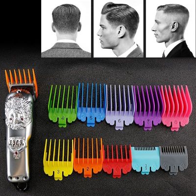 ‘；【。- 8/10Pcs Fashion Men Hair Clipper Limit Comb Salon For Barber Cutting Guide Replacement Attachment Hair Trimmer Styling Tools