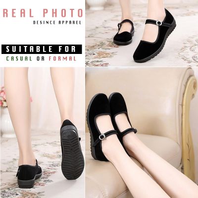 Ready stockwomen Office Covered Shoes heels Wedges formal SHOE Business casuals Hitam Black WS 03 5