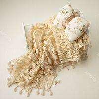 การถ่ายภาพเด็กฉากหลัง Hollow Lace Wrap ผ้าฝ้าย VINTAGE ผ้าห่ม swaddling ตะกร้า FILLER ทารกแรกเกิด Photo props shoo อุปกรณ์เสริม