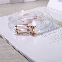 Transparent Women Belt Laser Holographic Clear Rainbow Clear Pin Buckle Waist Adjustable Belt Female Strap Waistbands