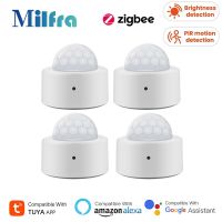 2 in 1 Zigbee PIR Motion Sensor Brightness Detector Human Body Movement Infrared Sensor Mini Home Security Burglar Alarm Sensor