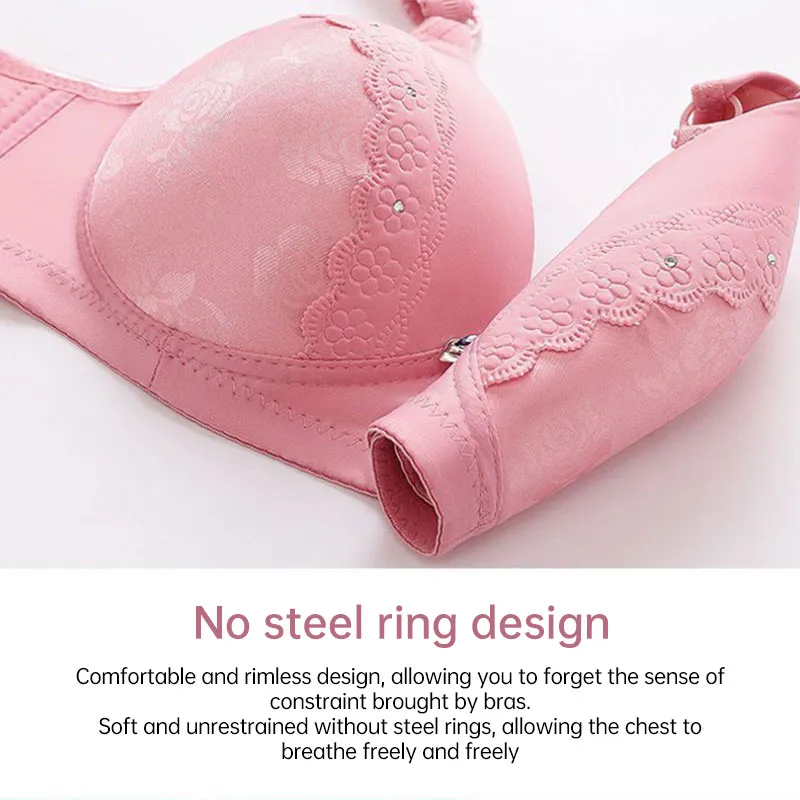 Fvwitlyh Push Up Bra Steel Ring Thin Women Bra Soild Color Breathable  Gathers Underwear Comfort Bra Purple,42 