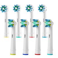 [Ready Stock Free Shipping] Electric Replacement Toothbrush Heads Compatible with Oral B Braun–Includes 8 Count Assorted Brush - 4 Floss Action Heads, 4 Cross Action Heads