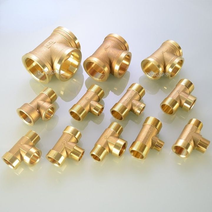 1-8-1-4-3-8-1-2-bsp-tee-type-copper-fittings-water-oil-gas-adapter-pneumatic-plumbing-brass-pipe-fitting-male-female-thread