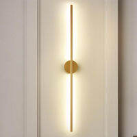 Modern simple linear tube LED wall lamp up down background site wall light LED bedside foyer corridor black gold LED sconce