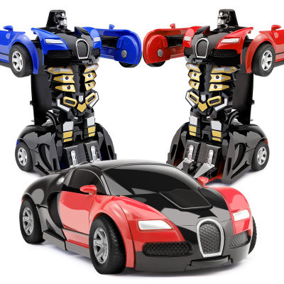 2 In 1 One-Key Deformation รถของเล่นอัตโนมัติเปลี่ยนหุ่นยนต์ Mini Collision Transforming รุ่นรถ Diecasts ของเล่นเด็กของขวัญเด็ก