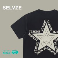 เสื้อยืดแขนสั้นตัวอักษรสตรีทย้อนยุค SELVZE สำหรับผู้หญิง