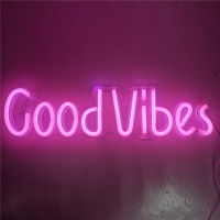 OPEN GoodVibes Neon Sign LED Light Bar Party Christmas Visual Artwork Neon Sign for Shop Store Window Art Wall Decor USB Powered