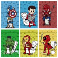 35 Pieces Disney Puzzle Marvel Superhero Spiderman Iron Man Hulk Toilet Decor Cartoon Jigsaw Puzzle Adults Kids Leisure Gift