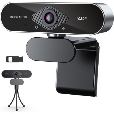 ZZOOI DEPSTECH D04 Webcam with Auto Light Correction 1080P Streaming Computer USB Web Camera  for Video Conferencing Teaching Gaming