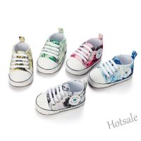 【hot sale】 ✉ C19 Baby Lace up Canvas Shoes Tie Dyed Pattern Baby Learning Walking Shoes