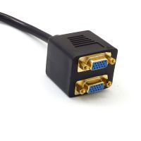 DVI-I baru 24 5 pin jantan ke 2 Dual VGA betina adaptor Monitor kabel pemisah kualitas tinggi