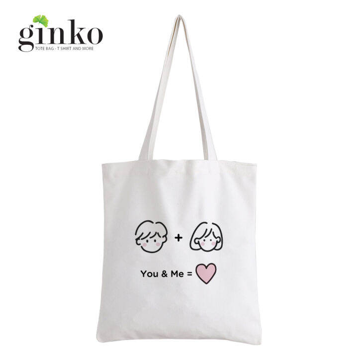 Túi Vải Tote GINKO Kiểu Basic Dây Kéo In Hình Cartoon G168 Túi Vải Tote GINKO Kiểu Basic Dây Kéo In Hình Cartoon G168