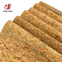 Soft Printed Natural Real Cork Fabric Faux Leather Wood Grain Leather Fabric for Handbag Wallet Shoe Earring Making Meterial DIY