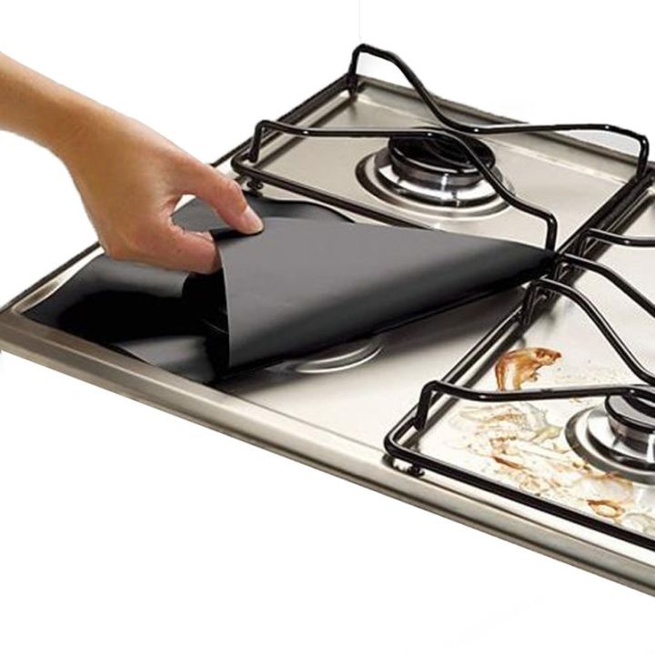 hot-on-sale-weizheng1-แผ่นรองกันเตาแก๊สสำหรับเตาแก๊สหม้อหุงข้าวเตาแก๊สแบบเสื่อสะอาดอุปกรณ์ในครัว1-4-2-4ชิ้น