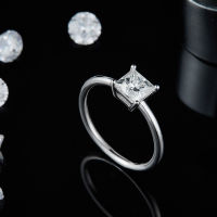 [COD]S925 แหวนเงินฝัง Moissanite แหวนผู้หญิงสี่เหลี่ยมคลาสสิกสไตล์ญี่ปุ่นและเกาหลีแบบเรียบง่ายแหวนเพชรเครื่องประดับมีสไตล์แมทช์ลุคง่าย