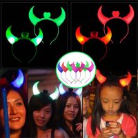 LED Devil Horn Light Up Headband Flashing Decoration Celebrity Stuff Christmas Party Halloween Party Light Up Headband Flashing