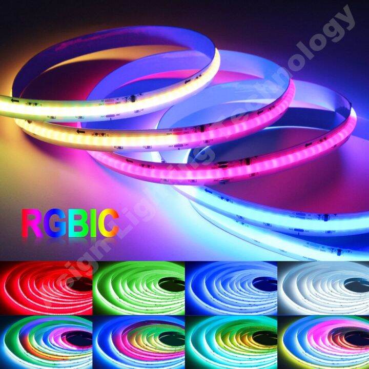 Rgbic Cob Led Strip Light V Leds M Flexible Rgb Adhesive Tape