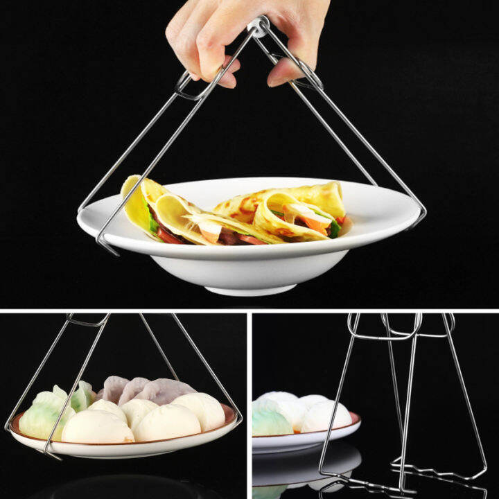 【In Stock】Stainless Steel Dish Plate Clip Kitchen Folding Hot Plate