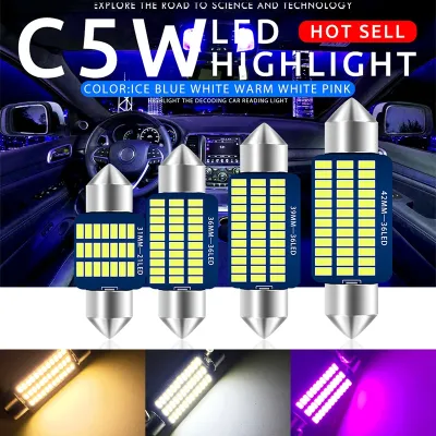 △❏♧ 24v Led interior light for car led 31mm 36mm 39mm 41mm Festoon c5w c10w bulb interior light for car roof reading lamp ice blue