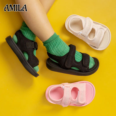 AMILA รองเท้าแตะเด็ก รองเท้าแตะชายหาดเด็กขนาดกลางและใหญ่พื้นนุ่มกันลื่นรองเท้ากีฬาเด็กอ่อนผู้หญิง