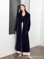 ▫☍▨ jfmkfmdm Faux Fur Coat Mulheres 2023 Inverno Moda Temperamento Longo Grosso Calor De Jaqueta Roupas Feminina