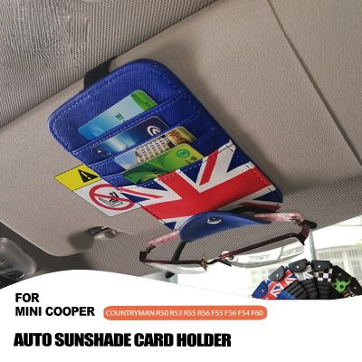 dfthrghd Card Glasses Holder Bag For Mini Cooper F55 F56 F60 R55 R56 R60 R61 Countryman Car Sun Visor Storage Interior Auto Accessories