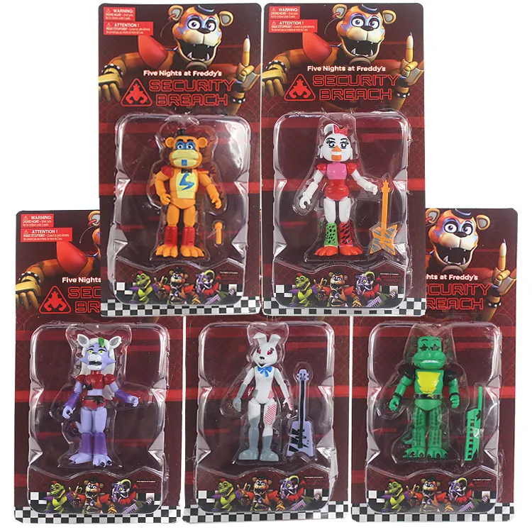 Action Figures Toy, Five Nights at Freddys Security Breach Series Glamrock  Foxy PVC Doll FNAF for Kid Gift 