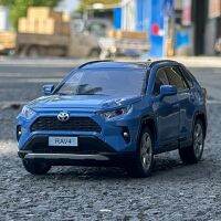 RAV4 SUV หุ่นอัลลอยรถของเล่นหล่อโลหะดึงกลับรถของเล่นแสงและเสียงสำหรับเด็กยานพาหนะ