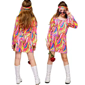 Couples Hippie Costumes for Women Male Carnival Halloween Vintage 70s 80s  Rock Disco Cosplay Outfits Party Fantasia Dress Up