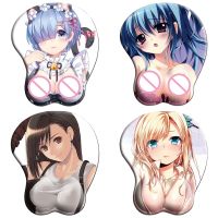 ✢❧ 16Styles Creative Japanese Cartoon Anime 3D Sexy Chest hip Silicone Mouse Pad Wristbands Mice Mousepad Wrist Rest Support Office