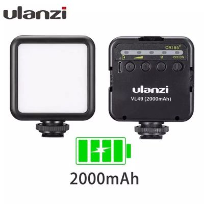 Ulanzi VL49 6W Mini LED Video Light 2000mAh Built-in Battery 5500K Photographic Lighting Vlogging ไฟ LED เพิ่มแสงสว่าง