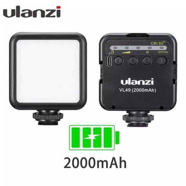 ulanzi-vl49-6w-mini-led-video-light-2000mah-built-in-battery-5500k-photographic-lighting-vlogging-ไฟ-led-เพิ่มแสงสว่าง