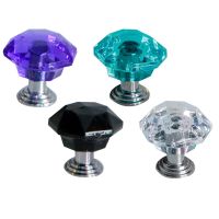 1 Piece Diamond Shaped Crystal Acrylic Knobs Cupboard Drawer Pull Kitchen Cabinet Door Knobs Wardrobe Handles Hardware Door Hardware Locks