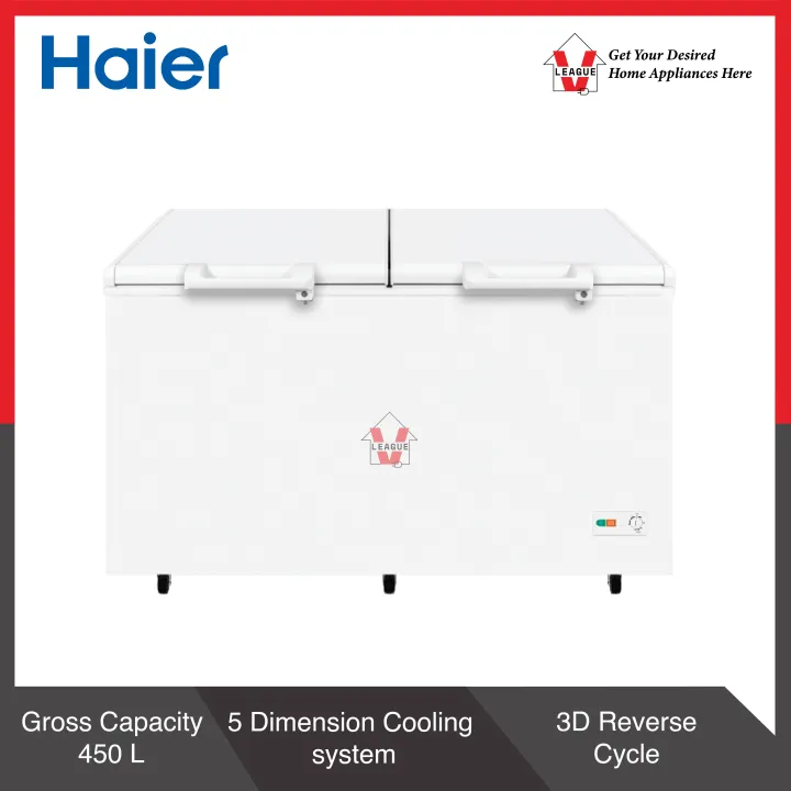 HAIER BD458HP CHEST FREEZER 450L, R290, 5 COOLING DIMENSION