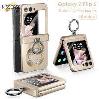 KISSCASE บานพับยึดแหวนตัวอักษรสุดหรูเคสโทรศัพท์ป้องกันสำหรับ Samsung Galaxy Z Flip 5G เคสสำหรับ Magsafe พร้อมฟิล์มหน้าจอด้านหลัง Flip5ฝาครอบฮาร์ดพีซีกันกระแทกฝังเพชร