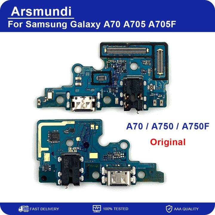 สำหรับที่ชาร์จ Samsung Galaxy A70 A705 A705f Usb ไมโครชาร์จพอร์ตสายแผงวงจรเคเบิลแบบยืดหยุ่นไมโครโฟนเชื่อมต่อแท่นวาง