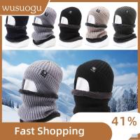 WUSUOGU ป้องกันคอ หมวกกะโหลก Balaclava กันลม ที่ป้องกันใบหน้า หมวกบีนนี่ ของใหม่ อบอุ่นและอบอุ่น หมวกถักนิตติ้ง สำหรับผู้ชาย