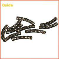 OSIDE 100Pcs ยาว37มม. กว้าง5มม. ลูกปัดเว้นระยะเส้นก๋วยเตี๋ยวโค้งยาว Filigree รู: 3.5mm โลหะสำหรับตกแต่ง สไลด์หลอดกลวง ลวดลายลายเส้นพิเศษ โลหะ spacers หลวมลูกปัดก๋วยเตี๋ยวกลวง สาวๆ