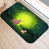 1 Pcs Elk Tree Anti-slip Doormat Fairy Tale Girl Kitchen Floor Mat Carpet Anti-slip Bottom Navidad Decor