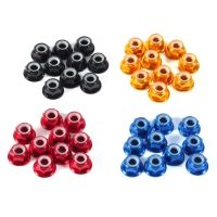 ☄❈ 10Pcs M2/M3/M4/M5 Aluminum Flanged Nylon Insert Anti-Loose Nut Self-Locking Hex Locknut Slip Lock Nut Blue Red Gold Black 4Color