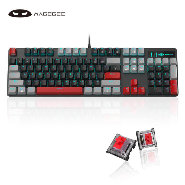 Magegee Mk Storm Mechanical Gaming Keyboard 2023 New Upgraded Blue Red