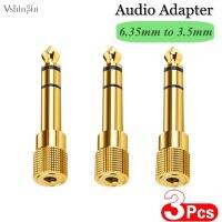 3PCS 1/4 TRS Stereo 6.35mm Male to 3.5mm Female Audio Adapter for Headphone Amplifier Mixer Guitar Piano Speaker Connector