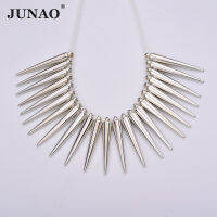 JUNAO 100pcs 5*35mm Silver Gold Color Large Sewing Plastic Spikes Studs Punk Rivet Decoration For Leather Clothes Bags Shoes