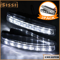 Sissi ไฟไฟตัดหมอกขับขี่ LED 8ดวงสำหรับรถยนต์2X ใหม่ไฟสีขาวไฟฉายคาดศีรษะเวลากลางวัน