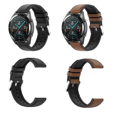 ☸✆ Dla Huawei zegarek GT 2 / Pro / 2E / GT 22/20MM pasek z prawdziwej skóry pasek 22mm pasek zegarka GT2 gt2e bransoletka Watchband opaska