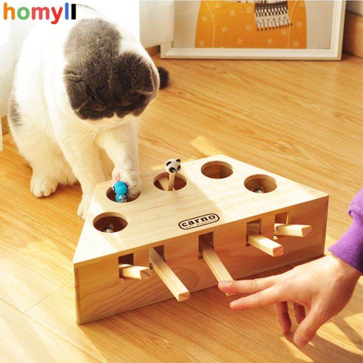 homyl1-ของเล่นไม้เกมหนูล่าสัตว์สําหรับแมว