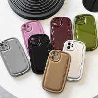《KIKI》Wavy air cushion phone case for iphone 14 14plus 14pro 14promax 13 13pro 13promax Shiny high quality shock-proof soft case for iphone 12 12pro 12promax 11 11promax 7 Colors  fashion Simple style solid color