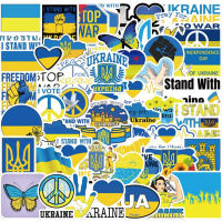 Baopan 50Pcs Blue Yellow Ukraine Stickers Ukraine National Flag Suitcase Stickers Toy